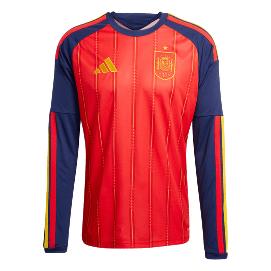 Men's Spain World Cup 2026 Home Long Sleeve Soccer Jersey