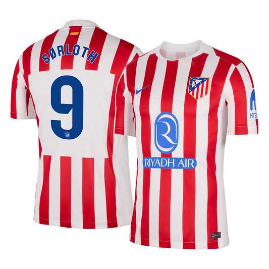 SØRLOTH #9 Men's Atletico Madrid 2025/26 Home Soccer Jersey