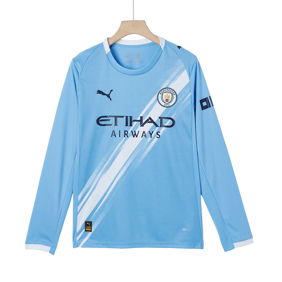 Men's Manchester City 2025/26 Home Long Sleeve Soccer Jersey