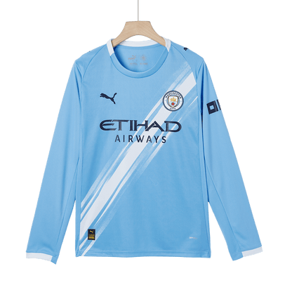 Men's Manchester City 2025/26 Home Long Sleeve Soccer Jersey