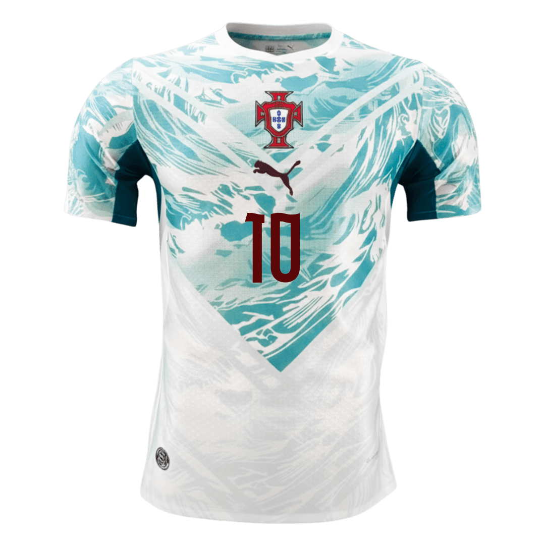 BERNARDO #10 Men's Portugal World Cup 2026 Player Version Away Soccer Jersey - Slim Fit