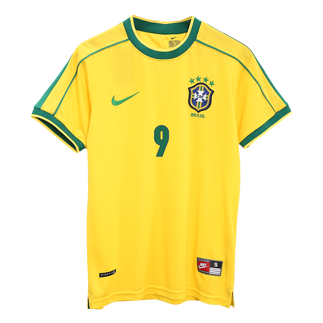 Retro RONALDO #9 Men's Brazil World Cup 1998 Home Soccer Jersey