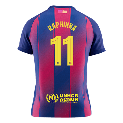 RAPHINHA #11 Men's Barcelona UCL 2025/26 Home Soccer Jersey [PREMIUM]
