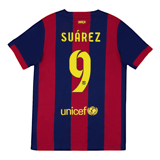 Retro SUÁREZ #9 Men's Barcelona 2014/15 Home Soccer Jersey
