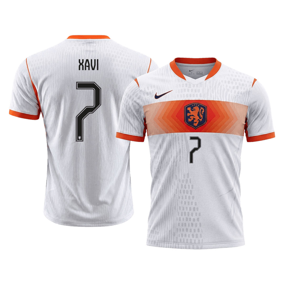 XAVI #7 Men's Netherlands World Cup 2026 Player Version Away Soccer Jersey - Slim Fit