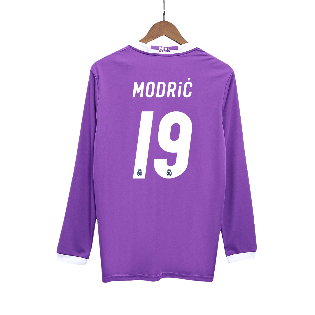 Retro MODRIĆ #19 Men's Real Madrid 2016/17 Away Long Sleeve Soccer Jersey