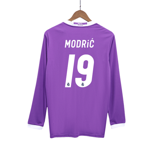 Retro MODRIĆ #19 Men's Real Madrid 2016/17 Away Long Sleeve Soccer Jersey