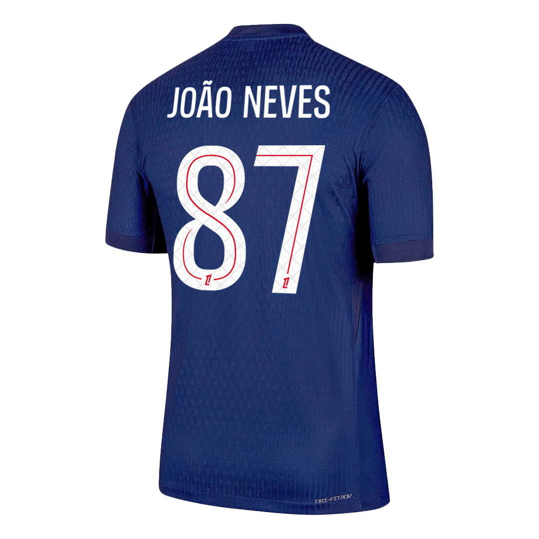 JOÃO NEVES #87 Men's PSG 2025/26 Player Version Home Soccer Jersey - Slim Fit