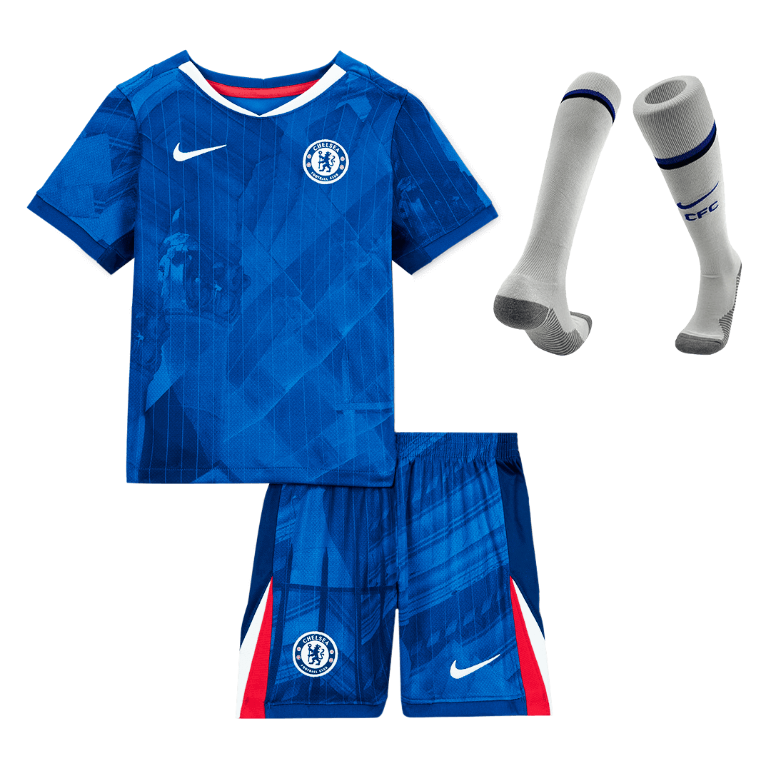 Kid's Chelsea 2025/26 Home Soccer Jersey Full Kit