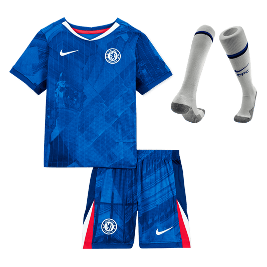 Kid's Chelsea 2025/26 Home Soccer Jersey Full Kit