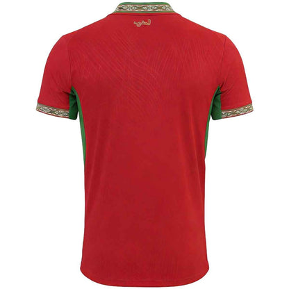 Men's Morocco 2026 Player Version home jersey back with green side panels