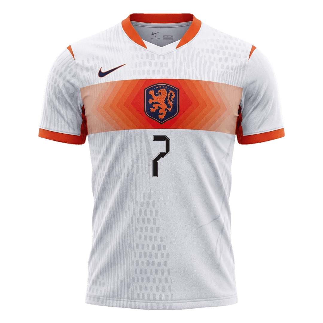 XAVI #7 Men's Netherlands World Cup 2026 Player Version Away Soccer Jersey - Slim Fit