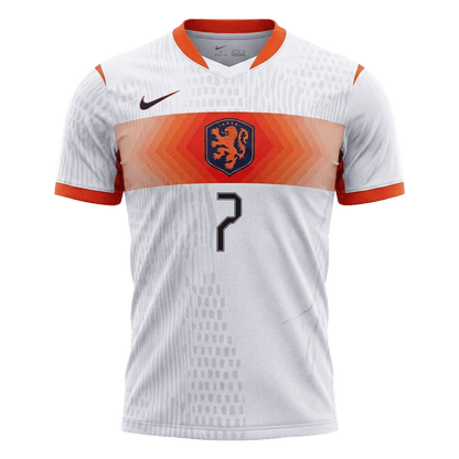 XAVI #7 Men's Netherlands World Cup 2026 Player Version Away Soccer Jersey - Slim Fit