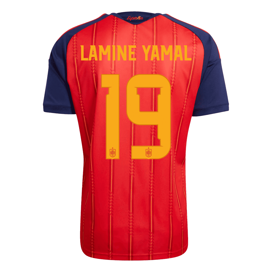 LAMINE YAMAL #19 Men's Spain World Cup 2026 Player Version Champion Edition Home Soccer Jersey - Slim Fit
