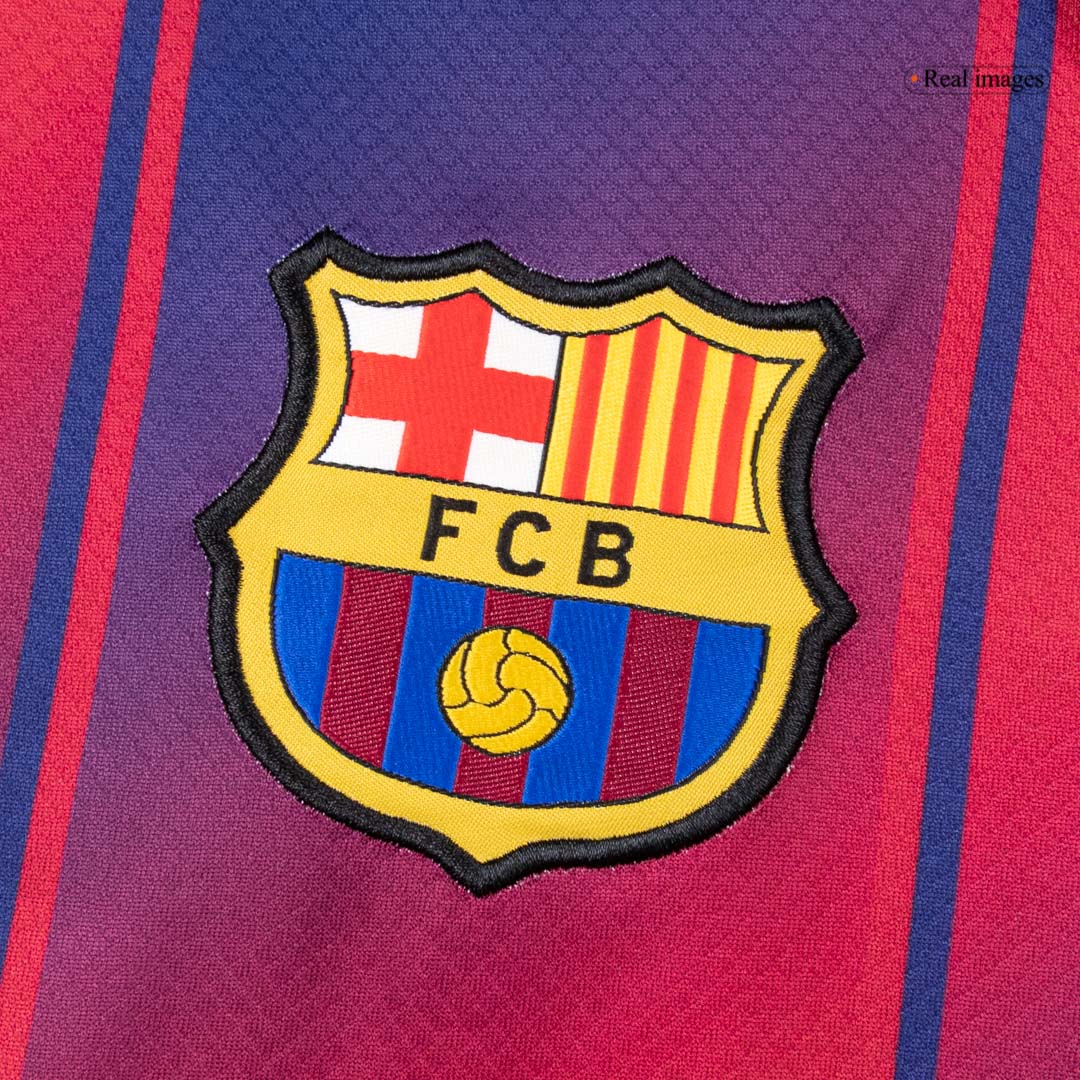 Men's Barcelona 2025/26 Home Long Sleeve Soccer Jersey