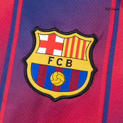 Men's Barcelona 2025/26 Home Long Sleeve Soccer Jersey
