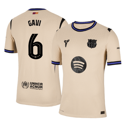 GAVI #6 Men's Barcelona UCL 2025/26 Player Version Away Soccer Jersey - Slim Fit