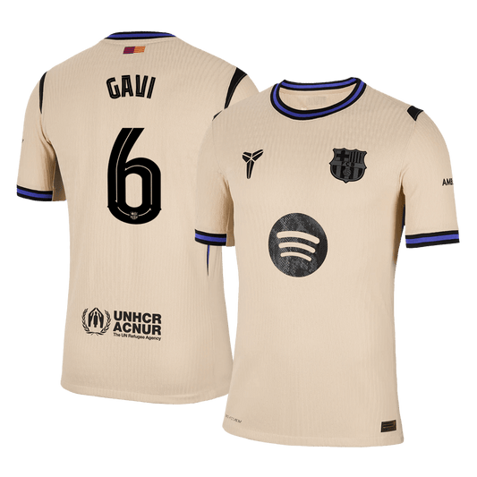 GAVI #6 Men's Barcelona UCL 2025/26 Player Version Away Soccer Jersey - Slim Fit