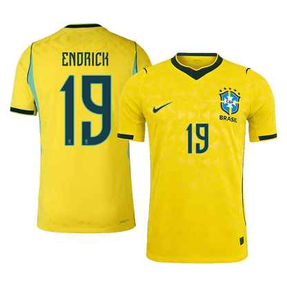 ENDRICK #19 Men's Brazil World Cup 2026 Player Version Home Soccer Jersey - Slim Fit