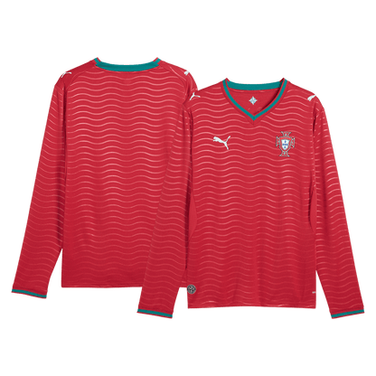 Men's Portugal World Cup 2026 Home Long Sleeve Soccer Jersey