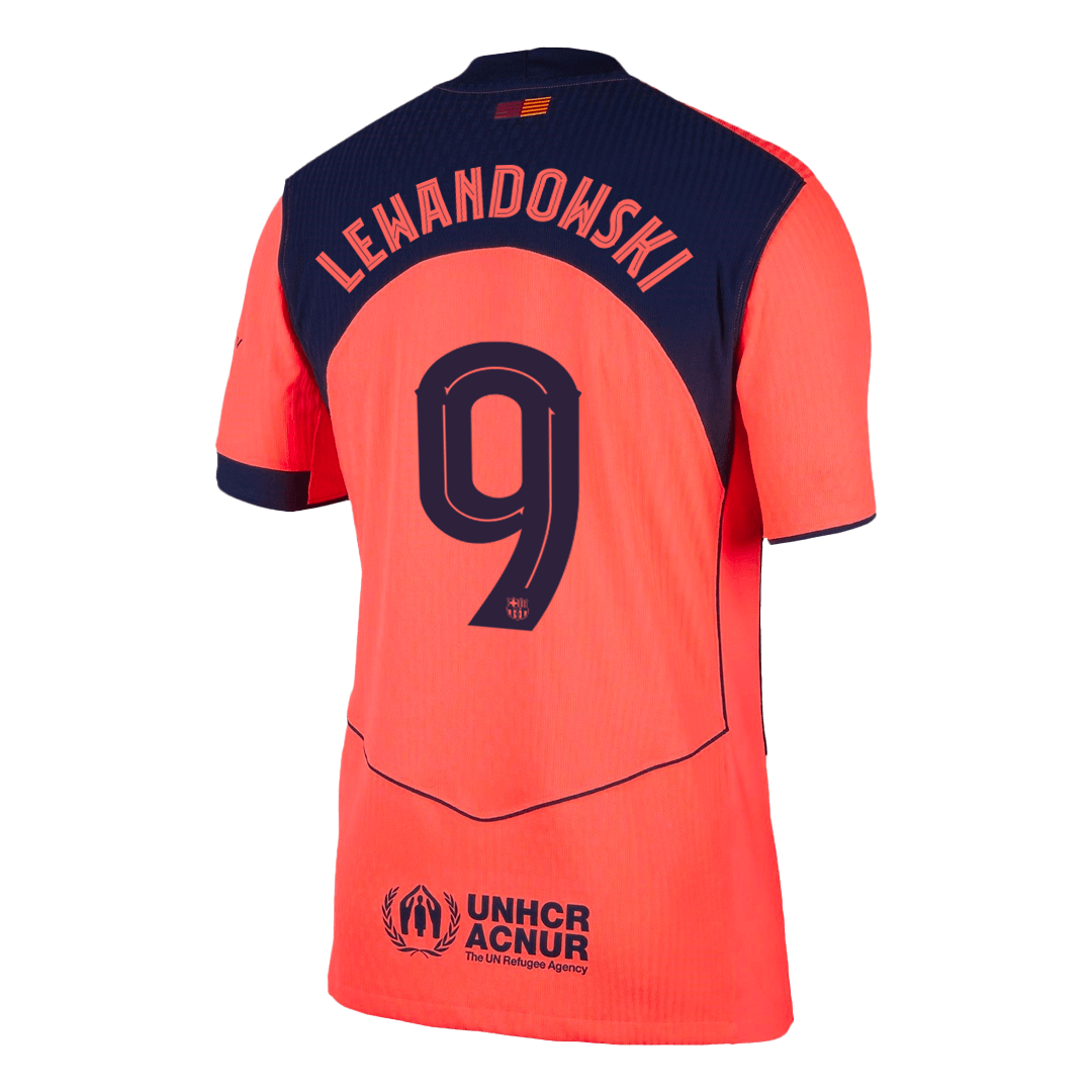 LEWANDOWSKI #9 Men's Barcelona UCL 2025/26 Player Version Third Away Soccer Jersey - Slim Fit