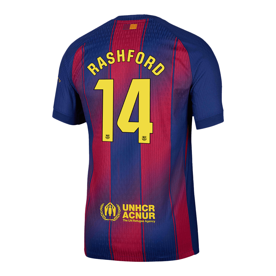 RASHFORD #14 Men's Barcelona 2025/26 Player Version Home Soccer Jersey - Slim Fit