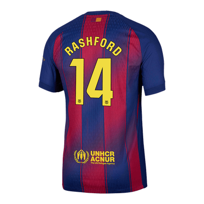 RASHFORD #14 Men's Barcelona 2025/26 Player Version Home Soccer Jersey - Slim Fit