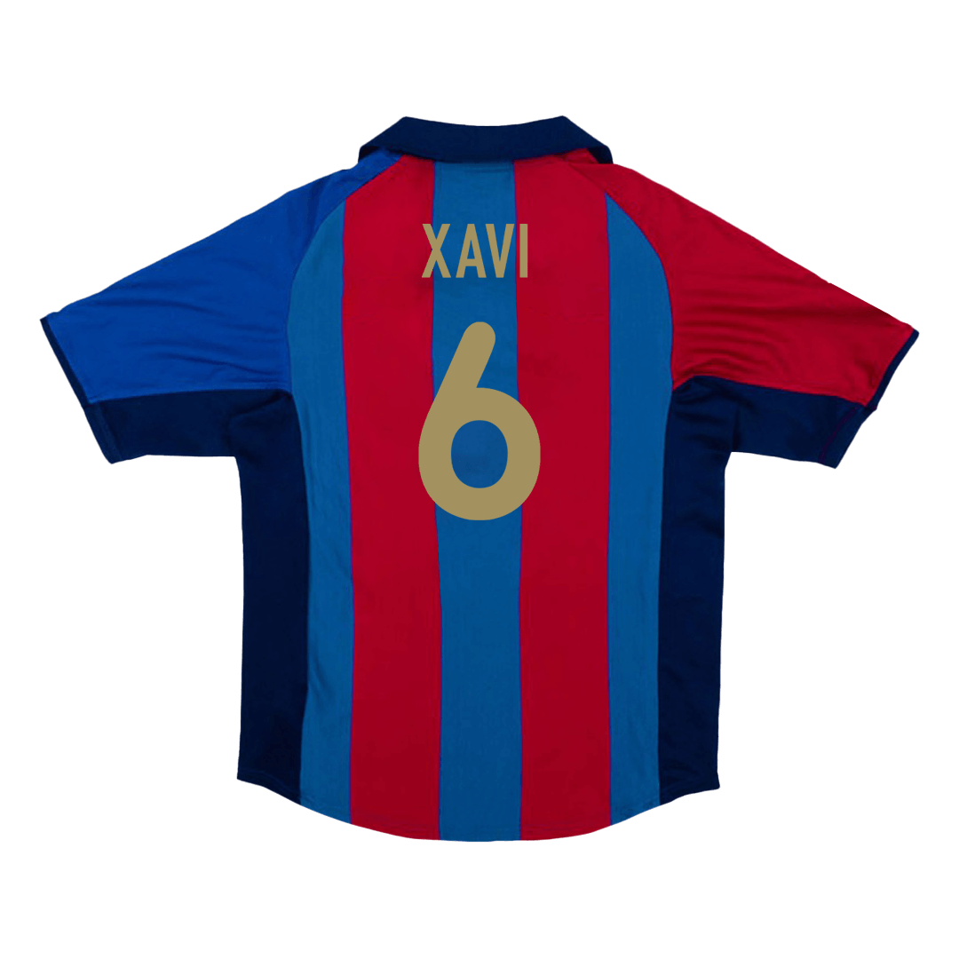 Retro XAVI #6 Men's Barcelona 2001/02 Home Soccer Jersey