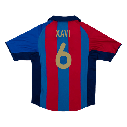 Retro XAVI #6 Men's Barcelona 2001/02 Home Soccer Jersey