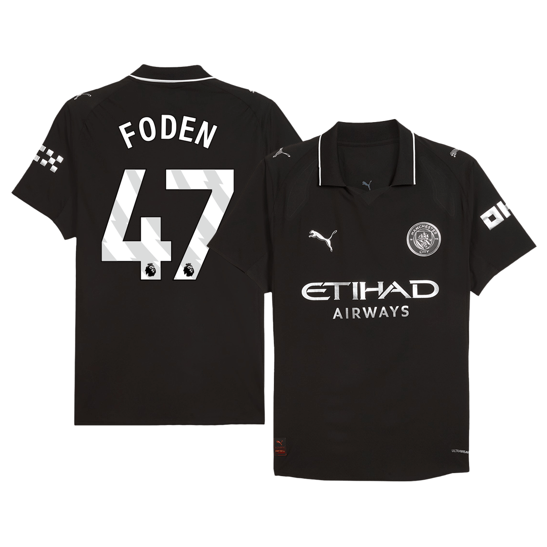 FODEN #47 Men's Manchester City 2025/26 Player Version Away Soccer Jersey - Slim Fit