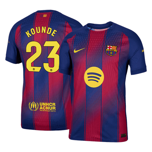 KOUNDE #23 Men's Barcelona 2025/26 Player Version Home Soccer Jersey - Slim Fit
