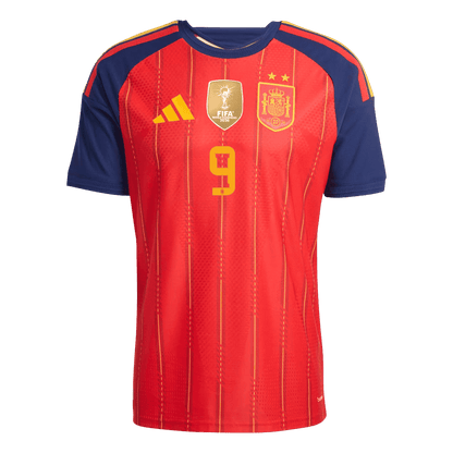 GAVI #9 Men's Spain World Cup 2026 Player Version Champion Edition Home Soccer Jersey - Slim Fit