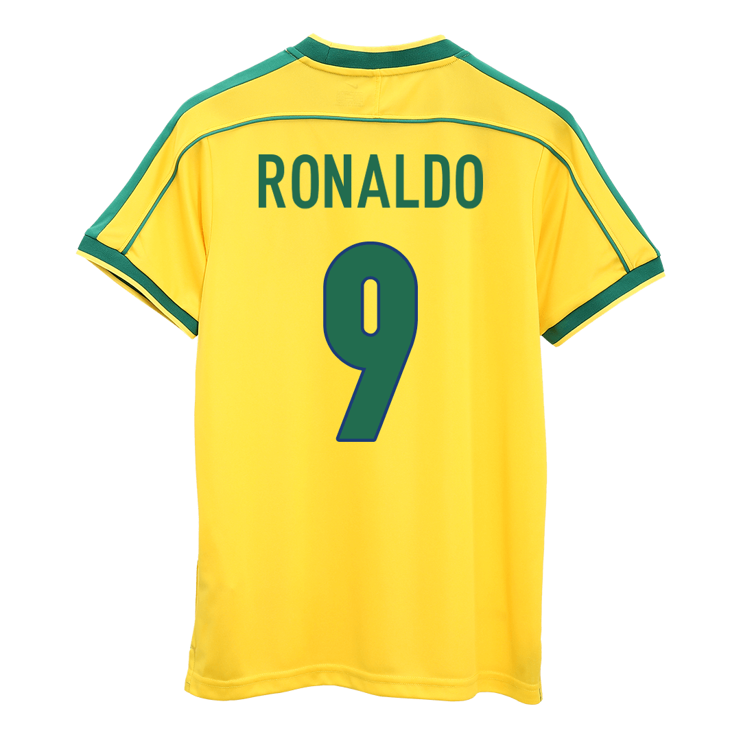 Retro RONALDO #9 Men's Brazil World Cup 1998 Home Soccer Jersey