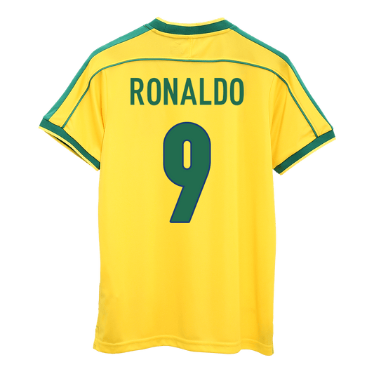 Retro RONALDO #9 Men's Brazil World Cup 1998 Home Soccer Jersey