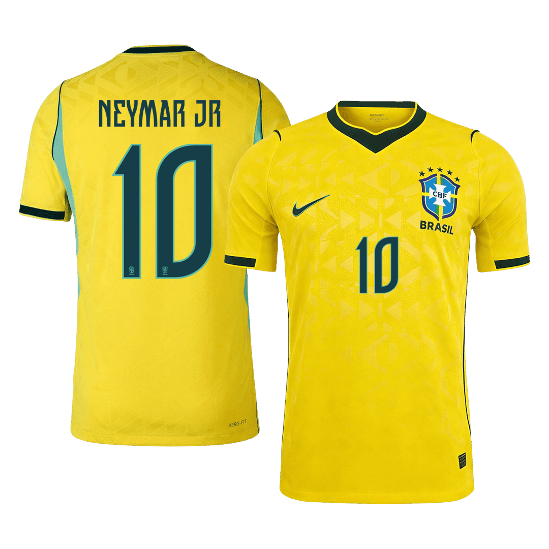 NEYMAR JR #10 Men's Brazil World Cup 2026 Player Version Home Soccer Jersey - Slim Fit