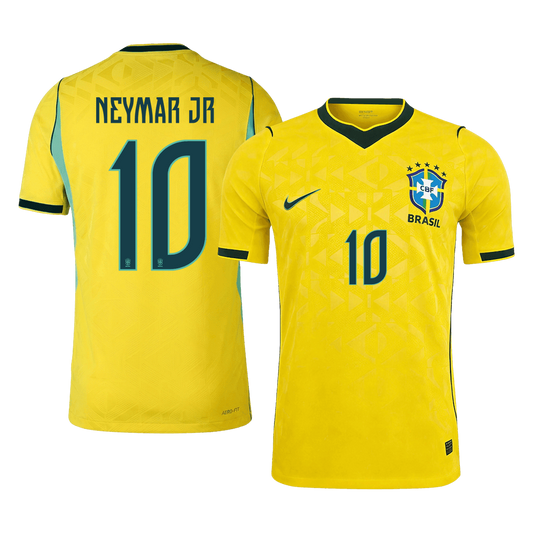 NEYMAR JR #10 Men's Brazil World Cup 2026 Player Version Home Soccer Jersey - Slim Fit