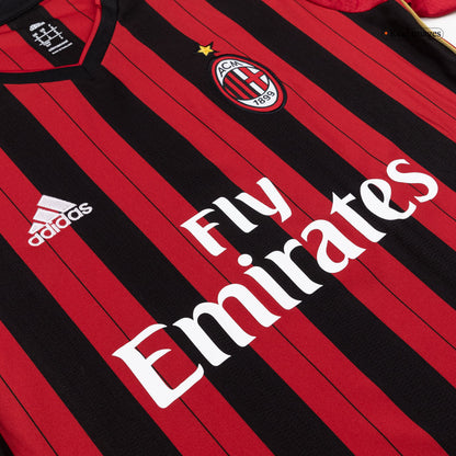 Retro Men's AC Milan 2013/14 Home Long Sleeve Soccer Jersey