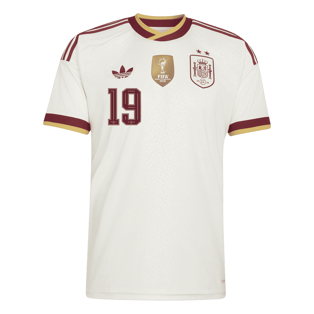LAMINE YAMAL #19 Men's Spain World Cup 2026 Champion Edition Away Soccer Jersey