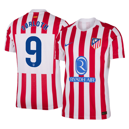 SØRLOTH #9 Men's Atletico Madrid 2025/26 Player Version Home Soccer Jersey - Slim Fit