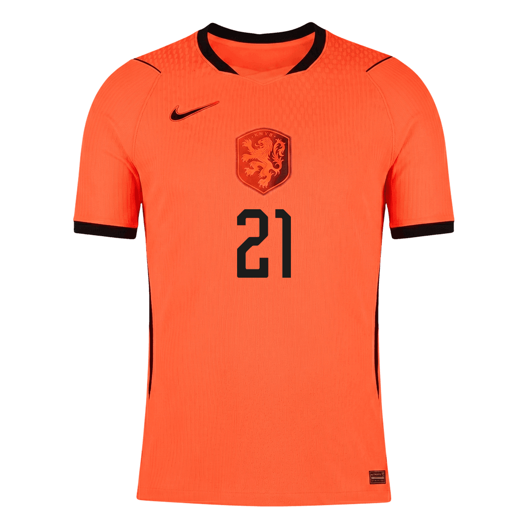 F.DE JONG #21 Men's Netherlands World Cup 2026 Player Version Home Soccer Jersey - Slim Fit