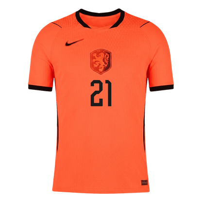 F.DE JONG #21 Men's Netherlands World Cup 2026 Player Version Home Soccer Jersey - Slim Fit