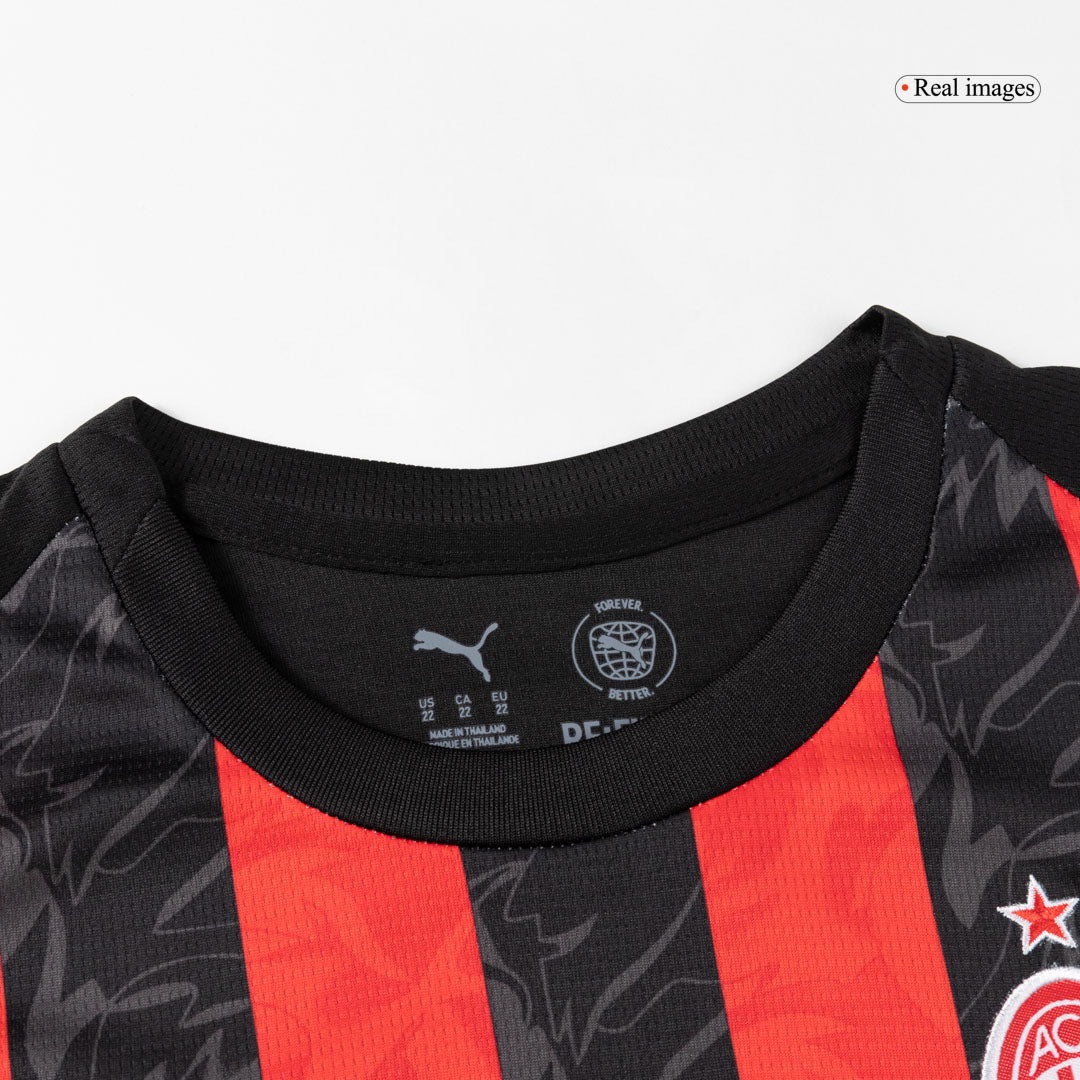 Kid's AC Milan 2025/26 Home Soccer Jersey Full Kit