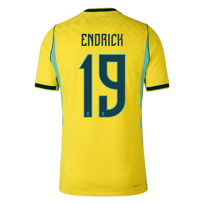 ENDRICK #19 Men's Brazil World Cup 2026 Player Version Home Soccer Jersey - Slim Fit