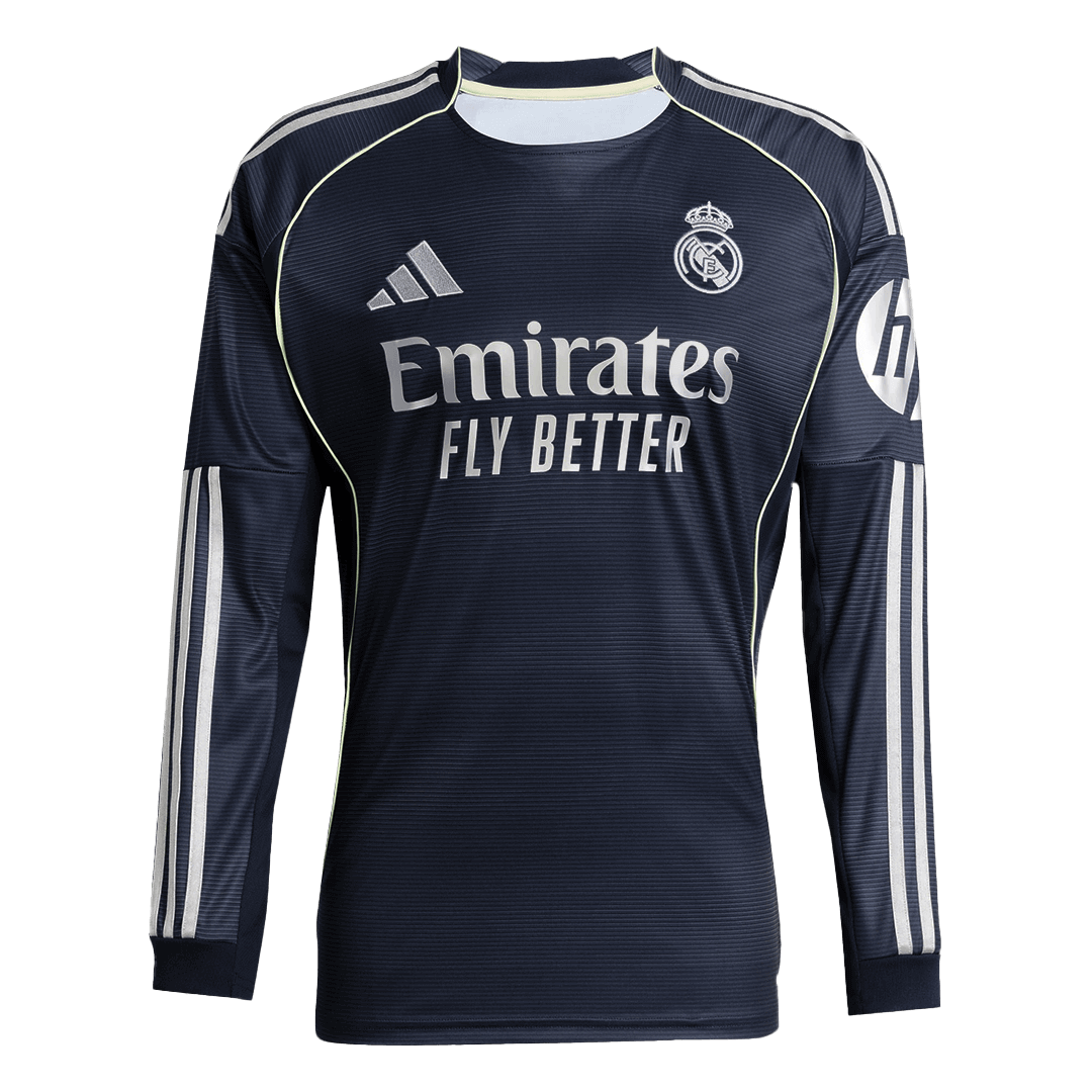 Men's Real Madrid 2025/26 Away Long Sleeve Soccer Jersey