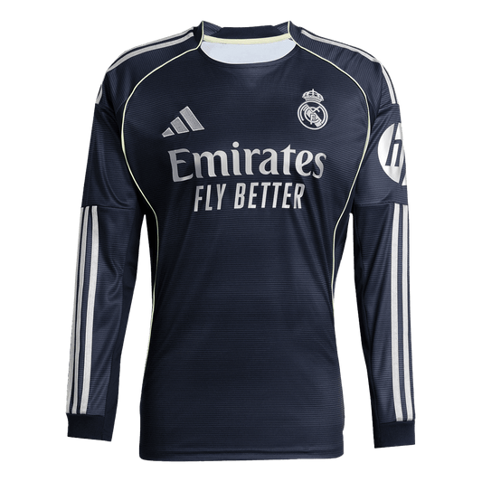 Men's Real Madrid 2025/26 Away Long Sleeve Soccer Jersey