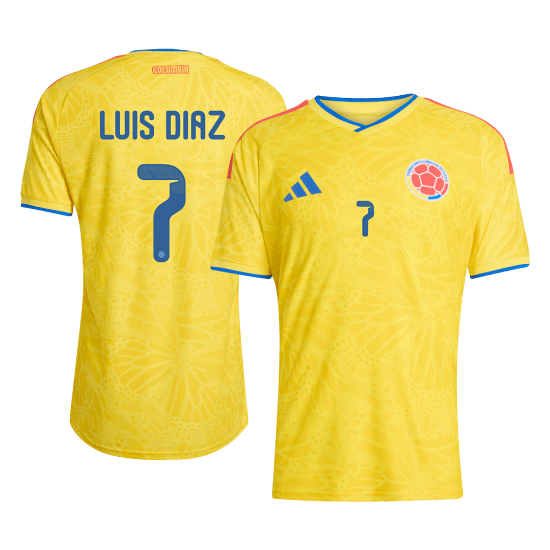 LUIS DíAZ #7 Men's Colombia World Cup 2026 Player Version Home Soccer Jersey - Slim Fit