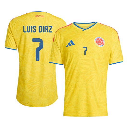 LUIS DíAZ #7 Men's Colombia World Cup 2026 Player Version Home Soccer Jersey - Slim Fit