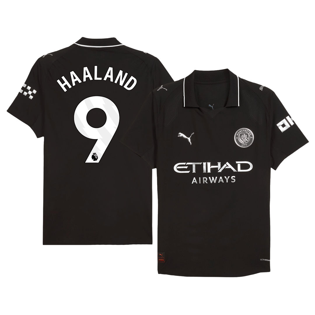 HAALAND #9 Men's Manchester City 2025/26 Player Version Away Soccer Jersey - Slim Fit