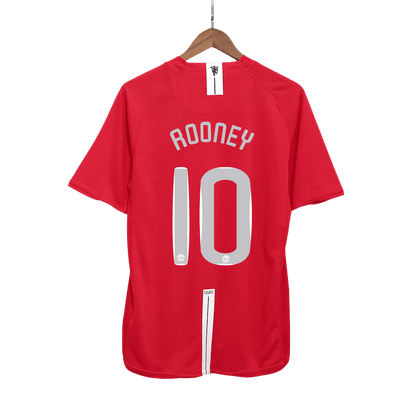 Retro ROONEY #10 Men's Manchester United UCL Final 2007/08 Home Soccer Jersey