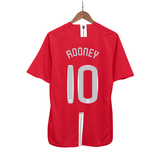 Retro ROONEY #10 Men's Manchester United UCL Final 2007/08 Home Soccer Jersey